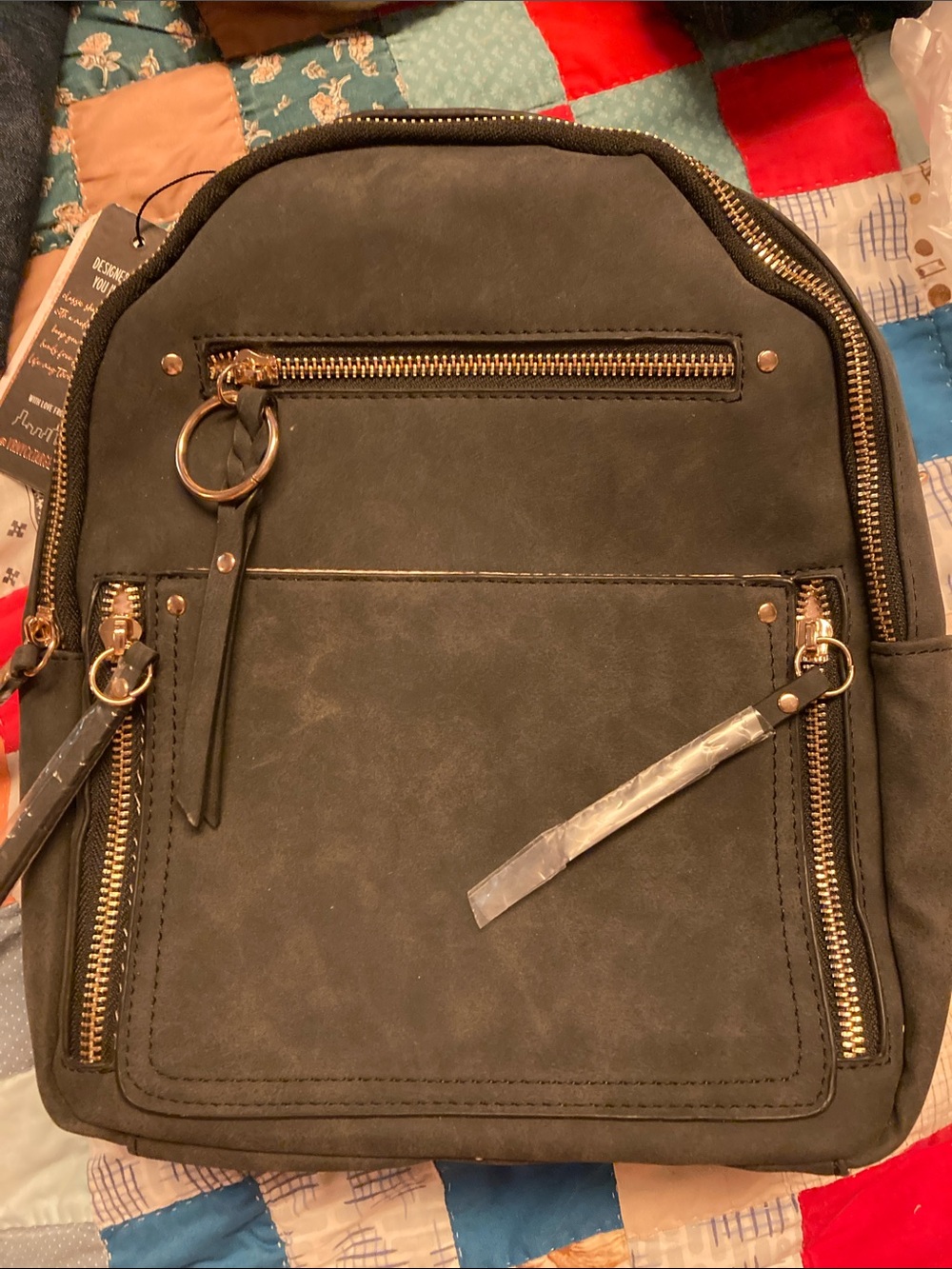 Women’s Gray Backpack with Gold Hardware - Casual Everyday Carry